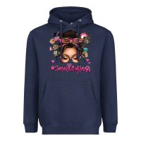 Navy Small business messy bun Heavyweight Hoodie - texasbilliewilder