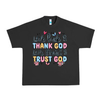 Pigment Black look back and thank god look forward and trust god Urban Heavy Tee - MaliasSmallBusiness