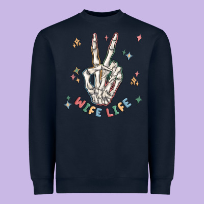 Wife Life Heavyweight Sweatshirt Designed By Maliassmallbusiness