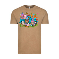 Vintage Coffee Easter gnomies with truck Vintage Tee - NancyCooperArtShop