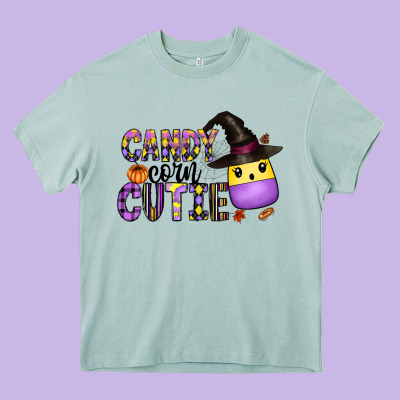 Candy Corn Cutie Heavy Core Tee Designed By Cowhidedigitalart