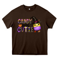 Chocolate Brown Candy Corn Cutie Heavy Core Tee - CowhideDigitalArt
