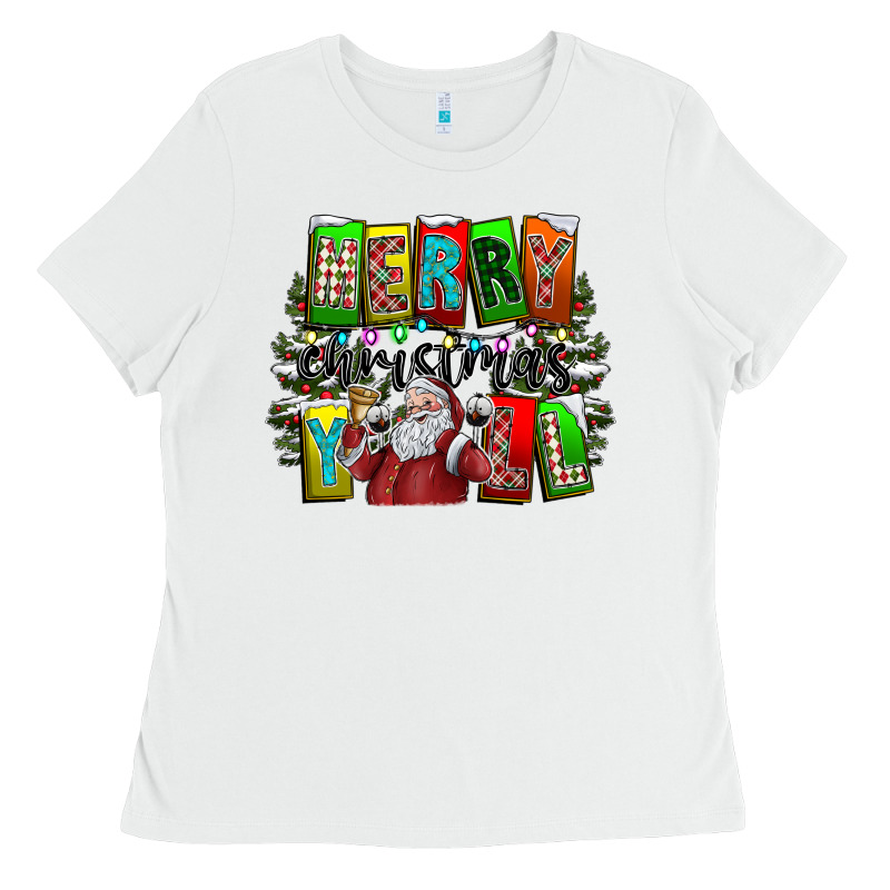 Merry Christmas Yall Ladies Tee by CowhideDigitalArt | Teevron