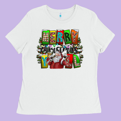 Merry Christmas Yall Ladies Tee Designed By Cowhidedigitalart