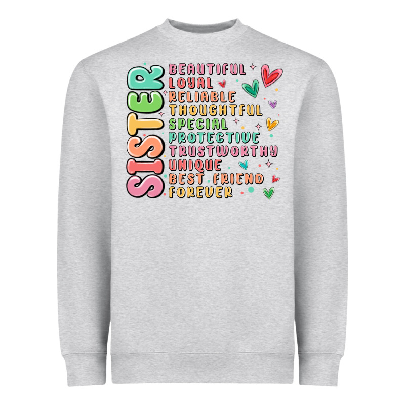 Sister Beautiful Loyal Reliable Heavyweight Sweatshirt by MaliasSmallBusiness | Teevron