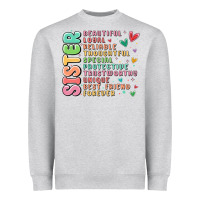 Heather Grey sister beautiful loyal reliable Heavyweight Sweatshirt - MaliasSmallBusiness