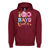 Burgundy 100 days sweeter Zipper Hoodie - Artiststas