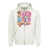 Oatmeal Heather 100 days sweeter Zipper Hoodie - Artiststas