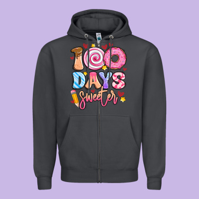 100 Days Sweeter Zipper Hoodie Designed By Artiststas