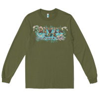 Army Green river life Long Sleeve Tee - NancyCooperArtShop