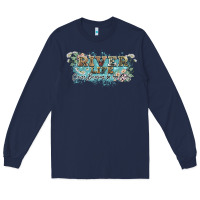 Navy river life Long Sleeve Tee - NancyCooperArtShop