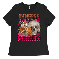 Black coffee is my valentine skull Ladies Tee - FaDigitalArtStudio