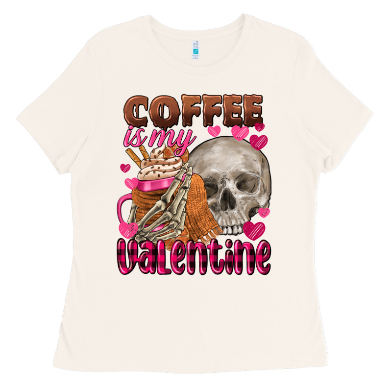 Coffee Is My Valentine Skull Ladies Tee by FaDigitalArtStudio | Teevron