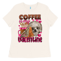 Bone coffee is my valentine skull Ladies Tee - FaDigitalArtStudio