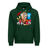 Forest Green Soccer Cold Drink Frappe Urban Hoodie - FaDigitalArtStudio