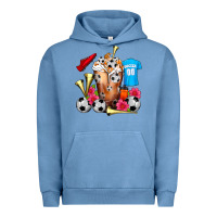 Pigment Pebble Blue Soccer Cold Drink Frappe Urban Hoodie - FaDigitalArtStudio