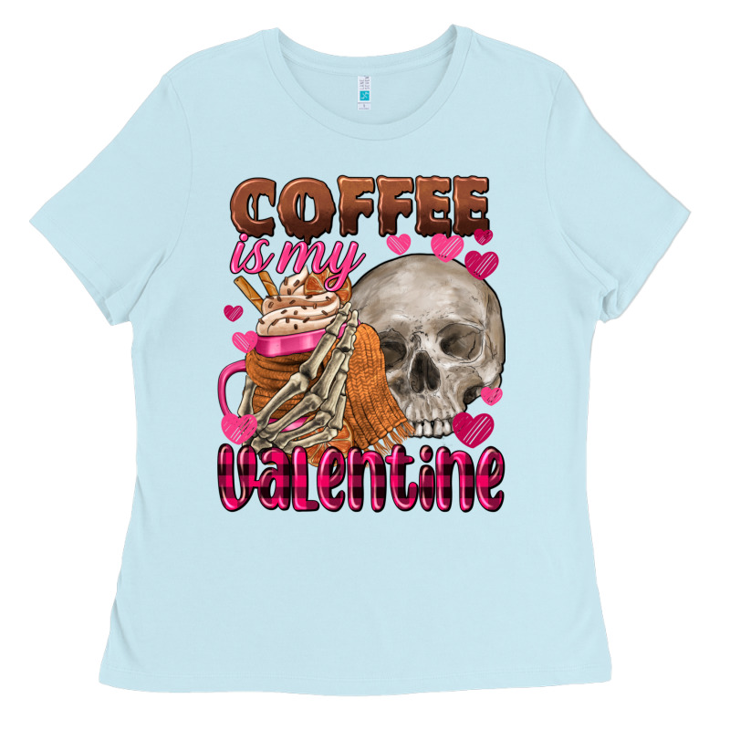 Coffee Is My Valentine Skull Ladies Tee by FaDigitalArtStudio | Teevron