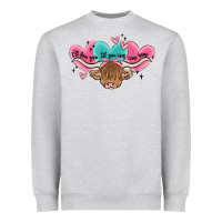 Heather Grey western cow and heart Heavyweight Sweatshirt - MaliasSmallBusiness
