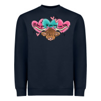 Navy western cow and heart Heavyweight Sweatshirt - MaliasSmallBusiness
