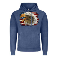 Vintage Denim American Flag Eagle Vintage Hoodie - LillyAllenDesigns