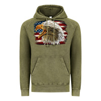 Vintage Olive American Flag Eagle Vintage Hoodie - LillyAllenDesigns