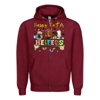 Burgundy happy easter heifers Zipper Hoodie - Artiststas