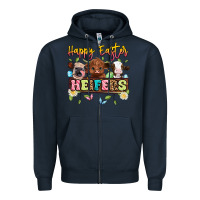 Navy happy easter heifers Zipper Hoodie - Artiststas