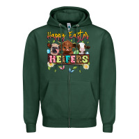 Sports Green happy easter heifers Zipper Hoodie - Artiststas