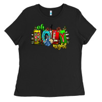Black oh holy night Ladies Tee - CowhideDigitalArt
