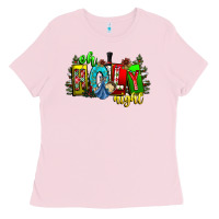 Bubblegum Pink oh holy night Ladies Tee - CowhideDigitalArt