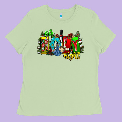Oh Holy Night Ladies Tee Designed By Cowhidedigitalart