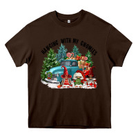 Chocolate Brown hanging with my gnomies Heavy Core Tee - FaDigitalArtStudio