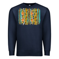 Navy Fall sunflower brushstrokes Premium Sweatshirt - NancyCooperArtShop