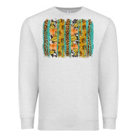 Oatmeal Heather Fall sunflower brushstrokes Premium Sweatshirt - NancyCooperArtShop