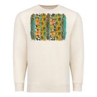 Sandshell Fall sunflower brushstrokes Premium Sweatshirt - NancyCooperArtShop