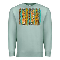 Seafoam Fall sunflower brushstrokes Premium Sweatshirt - NancyCooperArtShop