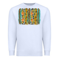 White Fall sunflower brushstrokes Premium Sweatshirt - NancyCooperArtShop