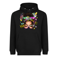 Black 90s messy bun Heavyweight Hoodie - texasbilliewilder