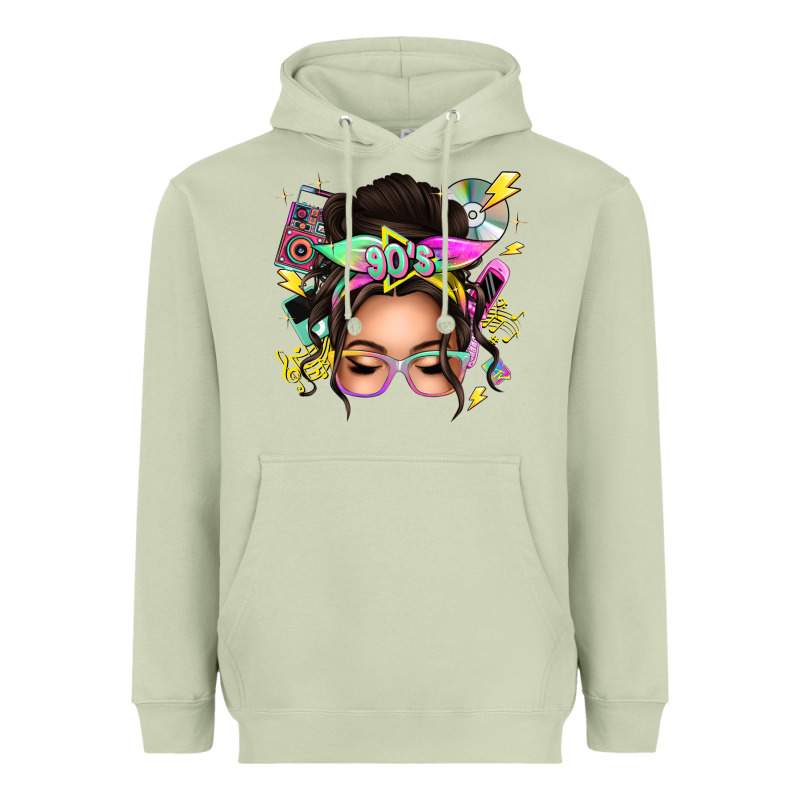 90s Messy Bun Heavyweight Hoodie by texasbilliewilder | Teevron