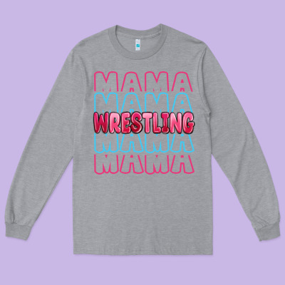 Wrestling Mama Long Sleeve Tee Designed By Maliassmallbusiness
