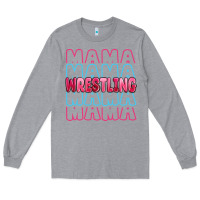 Heather Grey wrestling mama Long Sleeve Tee - MaliasSmallBusiness