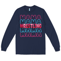 Navy wrestling mama Long Sleeve Tee - MaliasSmallBusiness