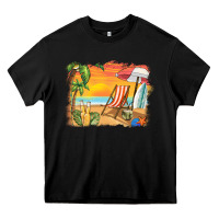Black sunset beach background Heavy Core Tee - BarkalooDesign