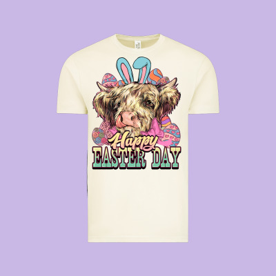 Easter Day Cow Vintage Tee Designed By Nancycooperartshop