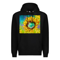 Black sparkling sunflower Premium Hoodie - TumblerDesignByShophia
