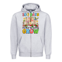 Heather Grey 100 days watching my students grow Zipper Hoodie - Artiststas