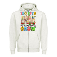 Oatmeal Heather 100 days watching my students grow Zipper Hoodie - Artiststas
