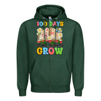 Sports Green 100 days watching my students grow Zipper Hoodie - Artiststas