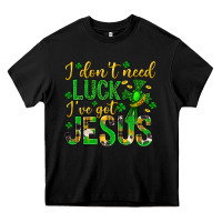 Black i dont need luck ive got jesus st. patricks day Heavy Core Tee - Neo Western