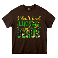 Chocolate Brown i dont need luck ive got jesus st. patricks day Heavy Core Tee - Neo Western